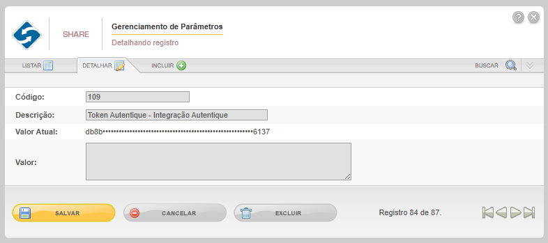 Parâmetro 109 do SmartShare