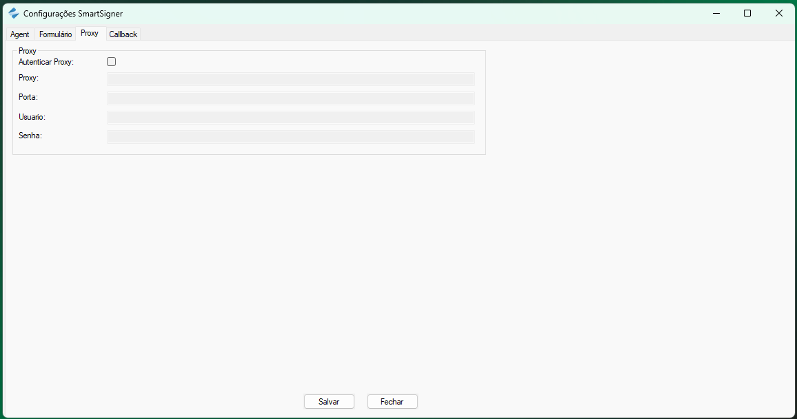 Aba Proxy das Configurações SmartSigner